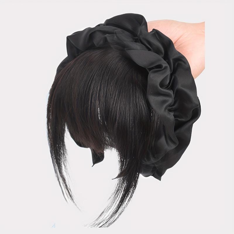 Heat Resistant Clip In Bangs with Hairband Synthetic Hairpiece