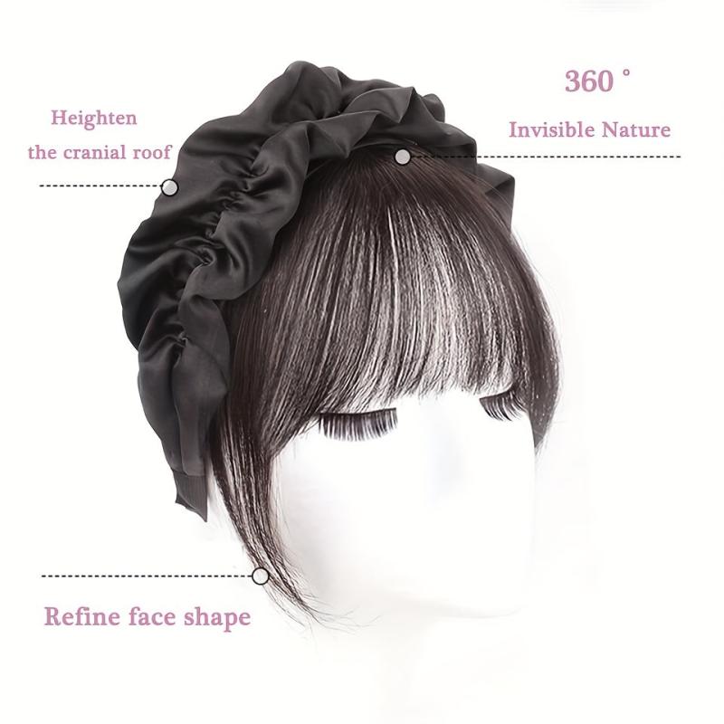 Heat Resistant Clip In Bangs with Hairband Synthetic Hairpiece