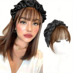 Heat Resistant Clip In Bangs with Hairband Synthetic Hairpiece