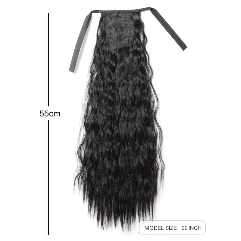 55-88cm Long Curly Ponytail Extensions Kinky Synthetic Hair Tied Ponytail