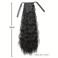 55-88cm Long Curly Ponytail Extensions Kinky Synthetic Hair Tied Ponytail