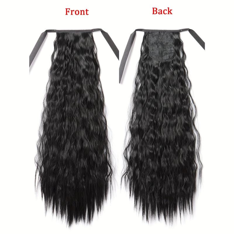 55-88cm Long Curly Ponytail Extensions Kinky Synthetic Hair Tied Ponytail