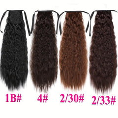 55-88cm Long Curly Ponytail Extensions Kinky Synthetic Hair Tied Ponytail
