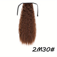 55-88cm Long Curly Ponytail Extensions Kinky Synthetic Hair Tied Ponytail
