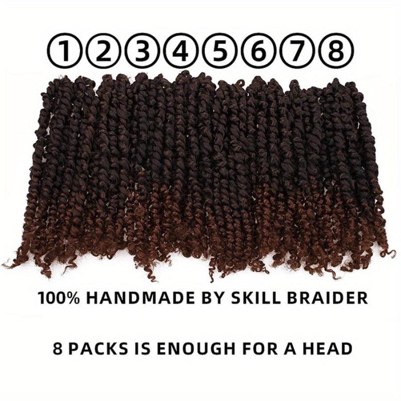 8 Pack 25 4 Cm Synthetic Pre-twisted Passion Twist Crochet Hair Extensions