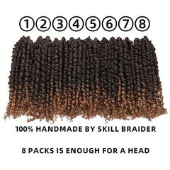 8 Pack 25 4 Cm Synthetic Pre-twisted Passion Twist Crochet Hair Extensions