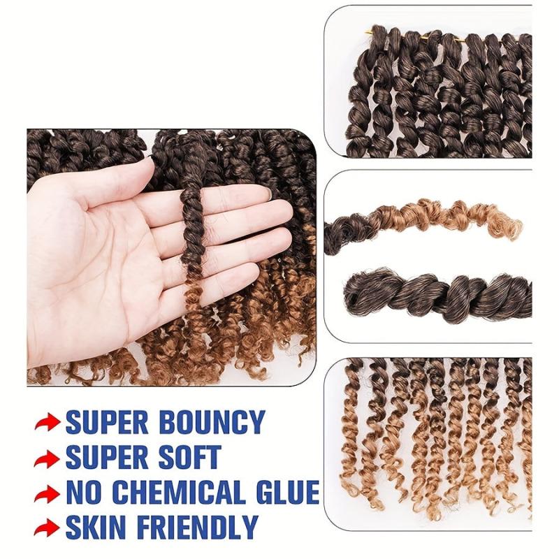 8 Pack 25 4 Cm Synthetic Pre-twisted Passion Twist Crochet Hair Extensions