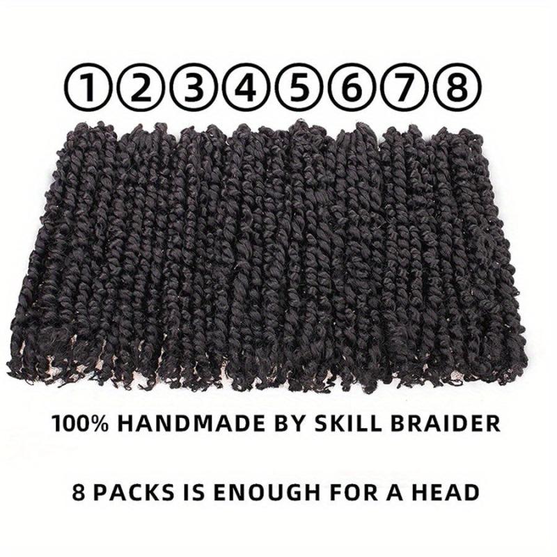8 Pack 25 4 Cm Synthetic Pre-twisted Passion Twist Crochet Hair Extensions