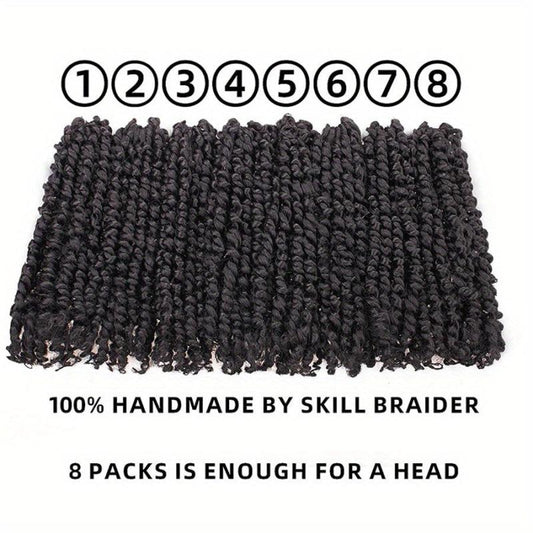 8 Pack 25 4 Cm Synthetic Pre-twisted Passion Twist Crochet Hair Extensions