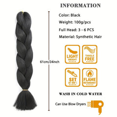 3pcs 60 96 Cm Jumbo Braids Synthetic Hair Extensions for Women