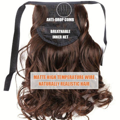 Heat Resistant Ponytail Extensions Long Wavy Hair Piece