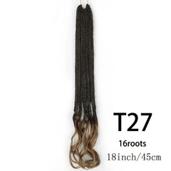45 72 Cm Ombre Synthetic Goddess Box Braids Crochet Hair Extension