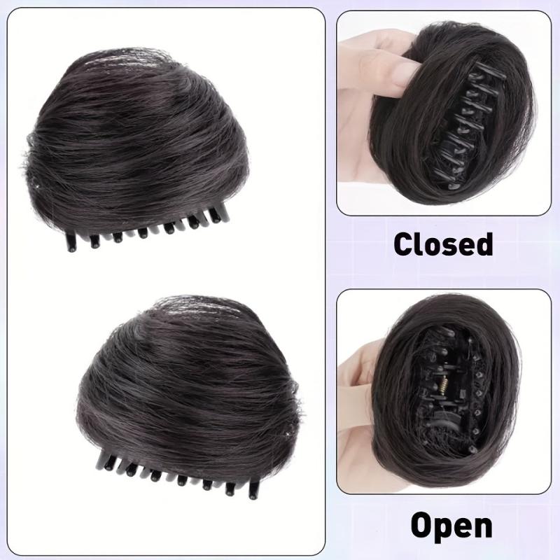 Mini Claw Clip Messy Hair Bun Chignon Hairpiece Hair Accessories for Women Girls