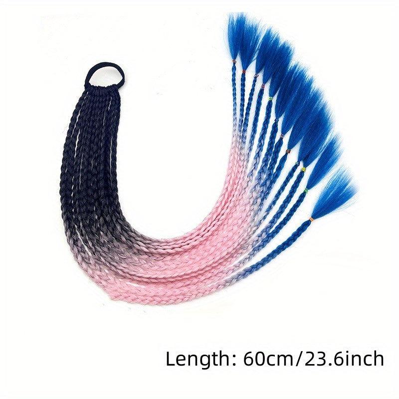 Braided Hair Extensions 60 96cm Ombre Synthetic Twist Braiding Ponytail