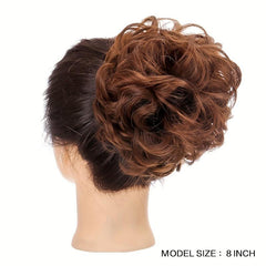 Wavy Donut Chignon Hair Extension Messy Updo for Women and Girls