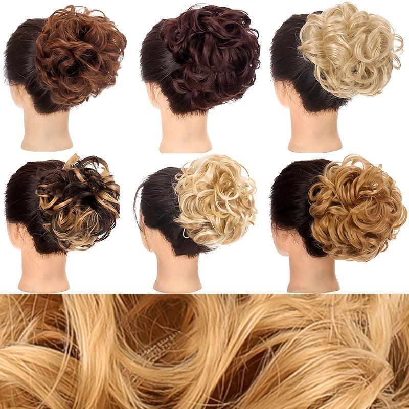 Wavy Donut Chignon Hair Extension Messy Updo for Women and Girls