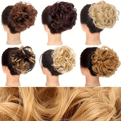 Wavy Donut Chignon Hair Extension Messy Updo for Women and Girls