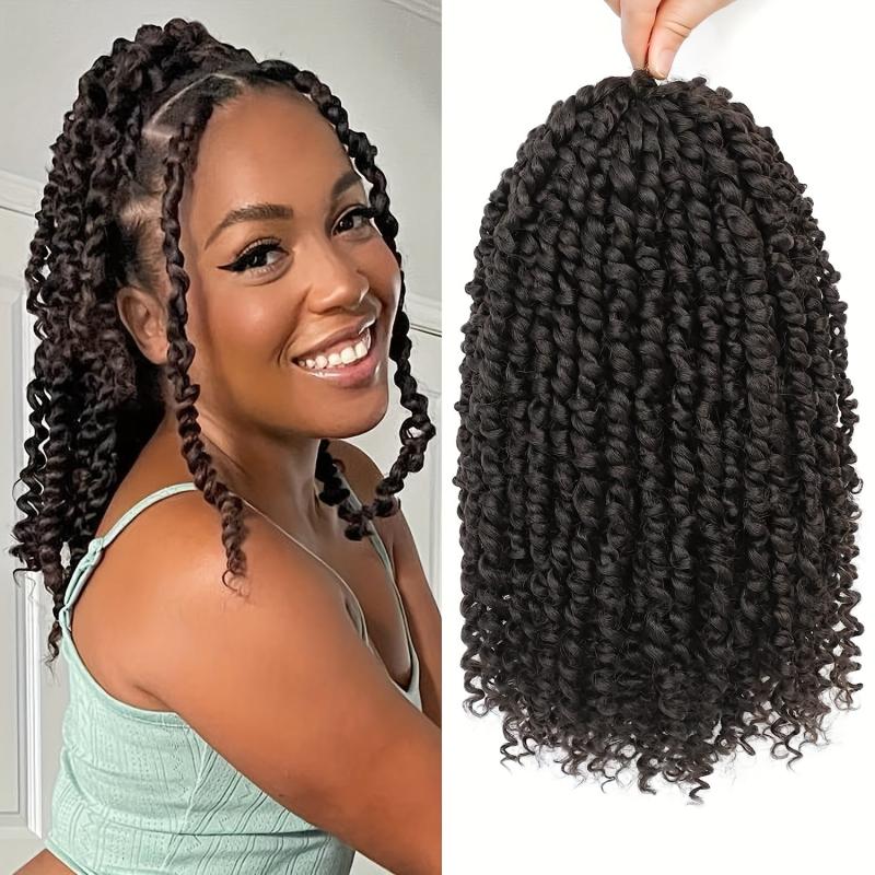 8pk 10in Pre Twisted Passion Twist Hair Extensions Short for Women Ombre Golden