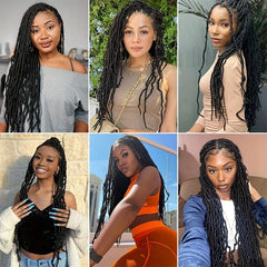 Faux Locs Synthetic Braids Curly Hair 21 Strands Crochet Hair Extensions