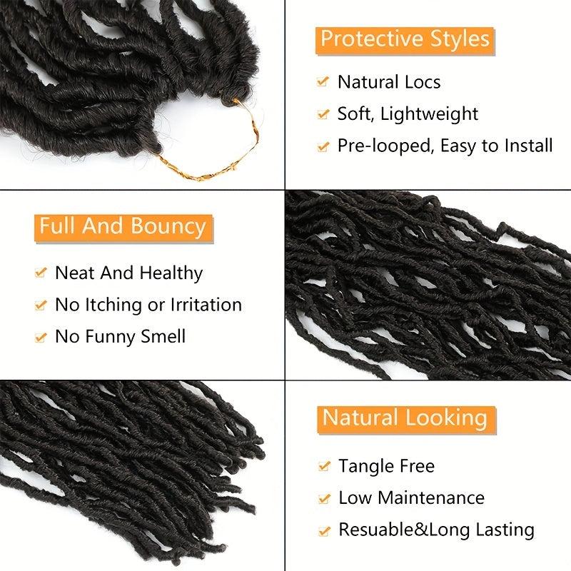 Faux Locs Synthetic Braids Curly Hair 21 Strands Crochet Hair Extensions