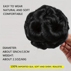 Flower Hair Buns Updo Chignon Clip In Extensions