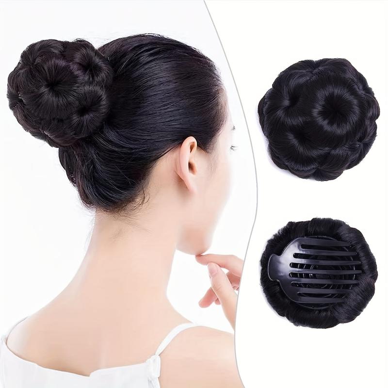 Flower Hair Buns Updo Chignon Clip In Extensions
