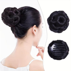 Flower Hair Buns Updo Chignon Clip In Extensions
