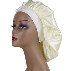 Double Layer Satin Bonnet Wide Band Soft Night Cap for Sleeping