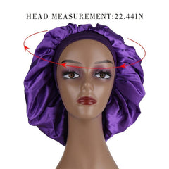 Double Layer Satin Bonnet Wide Band Soft Night Cap for Sleeping