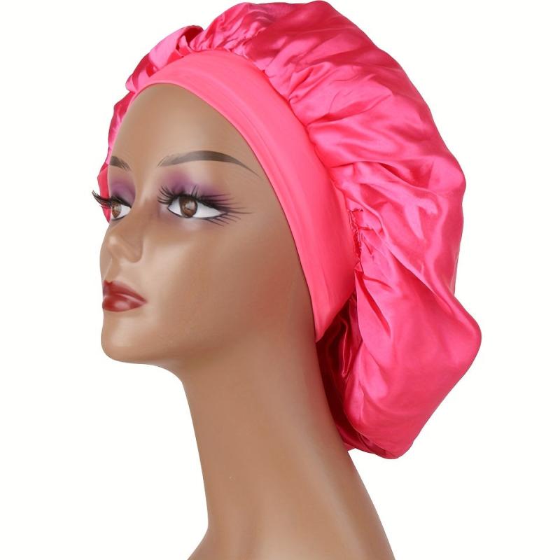 Double Layer Satin Bonnet Wide Band Soft Night Cap for Sleeping