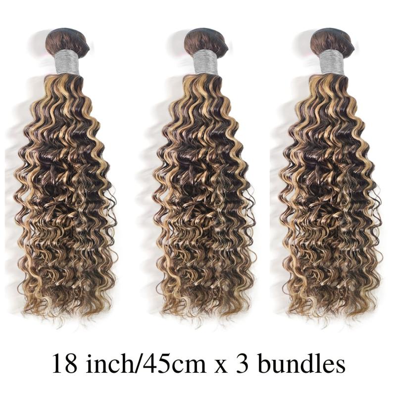 4 27 Ombre Highlight Brown Brazilian Virgin Human Hair 3 Bundles