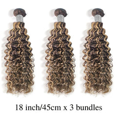 4 27 Ombre Highlight Brown Brazilian Virgin Human Hair 3 Bundles