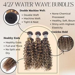 4 27 Ombre Highlight Brown Brazilian Virgin Human Hair 3 Bundles