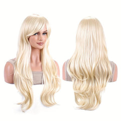 Colorful Long Curly Wavy Wig With Bangs Synthetic Wig Beginners Friendly