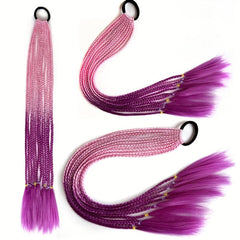 Rainbow Colorful Braiding Ponytail Extensions 55 88 Cm Long Ombre Braid Syntheti