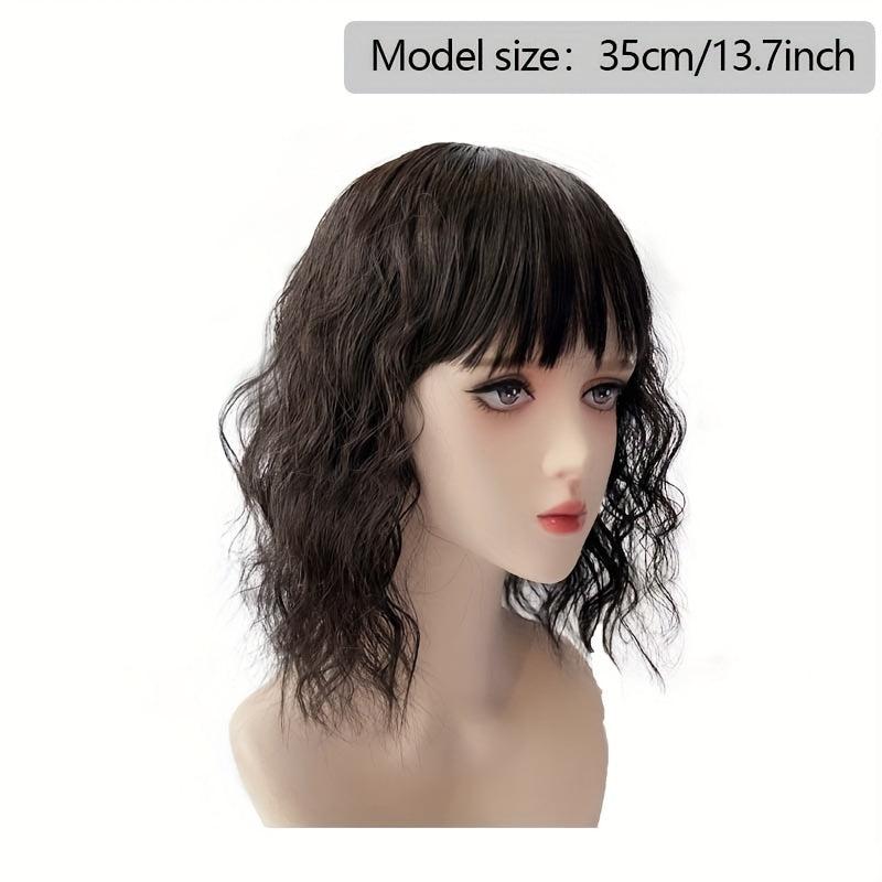 Curly Wavy Synthetic Hairpieces Topper Natural Brown 18 14 Inch