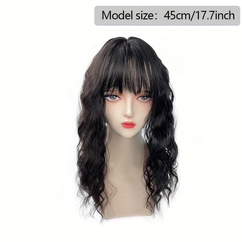 Curly Wavy Synthetic Hairpieces Topper Natural Brown 18 14 Inch
