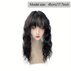 Curly Wavy Synthetic Hairpieces Topper Natural Brown 18 14 Inch