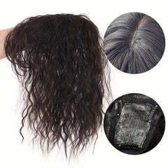 Curly Wavy Synthetic Hairpieces Topper Natural Brown 18 14 Inch