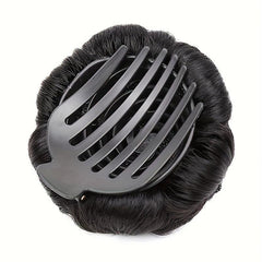 Women's Rhinestone Clip In Hair Bun Chignon Updo Hairpiece