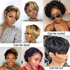 Short Human Hair Pixie Cut Lace Front Wig
