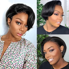 Short Human Hair Pixie Cut Lace Front Wig