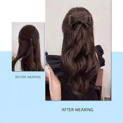 Bowknot Hair Bun Claw Clip Extensions for Daily Use