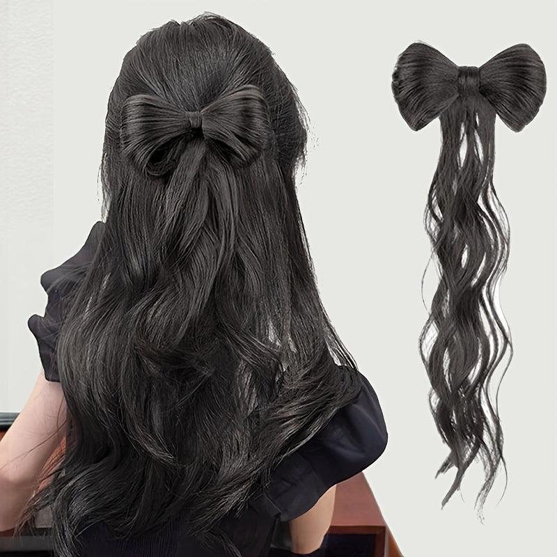 Bowknot Hair Bun Claw Clip Extensions for Daily Use
