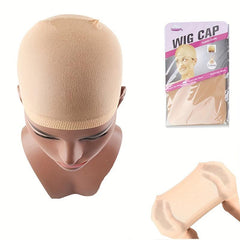2Pcs Wig Caps Stocking Cap Hairnets Beige For Long Hair Wigs + Stocking Wig Cap