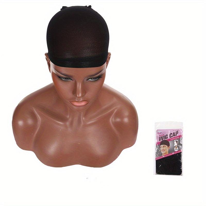 2Pcs Wig Caps Stocking Cap Hairnets Beige For Long Hair Wigs + Stocking Wig Cap