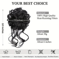 Messy Curly Hair Bun Updo Extension for Women Girls