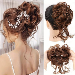 Messy Curly Hair Bun Updo Extension for Women Girls