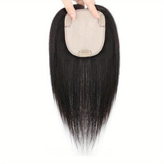 Human Hair Piece Silk Base for Women Clip In Toppers Hairpiece Middle Part