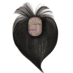 Human Hair Piece Silk Base for Women Clip In Toppers Hairpiece Middle Part